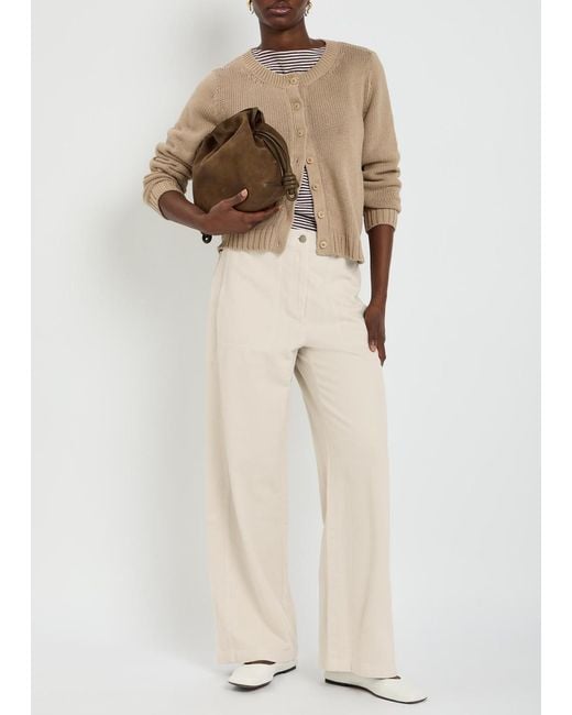 Eileen Fisher Natural Wide-Leg Cotton Trousers