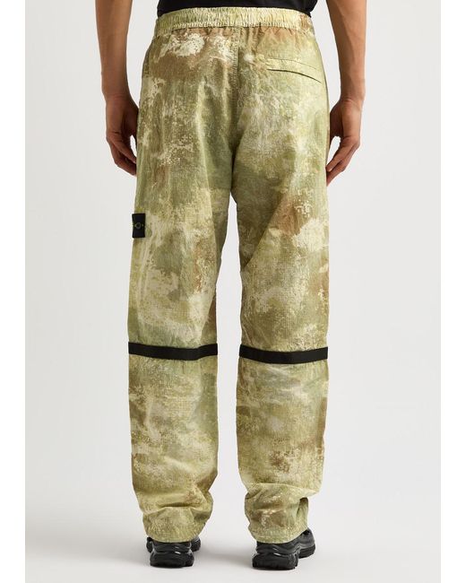 Stone Island Natural Camouflage-Print Shell Trousers for men