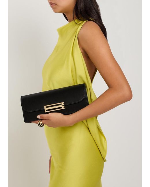 Victoria Beckham Black Dorian East-West Satin Clutch