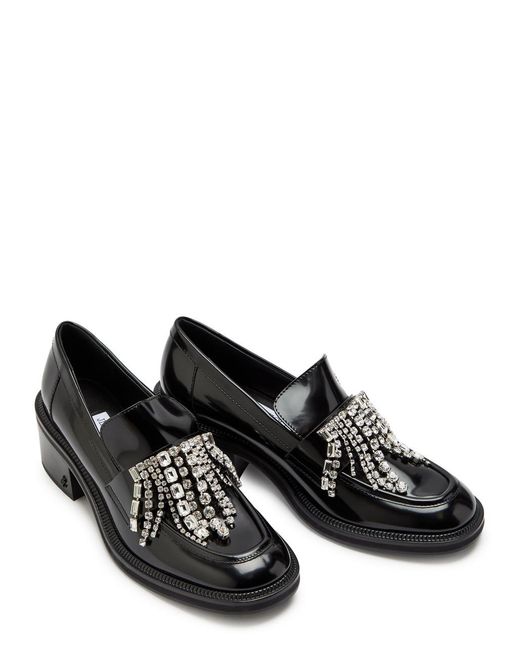 Jimmy Choo Black Tylor 60 Crystal-Embellished Patent Leather Loafers