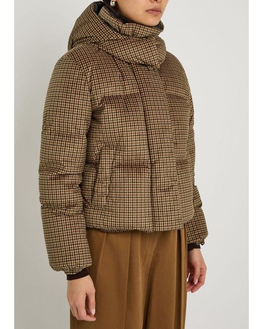 Moncler Brown Quierzy Padded Houndstooth Velvet Jacket