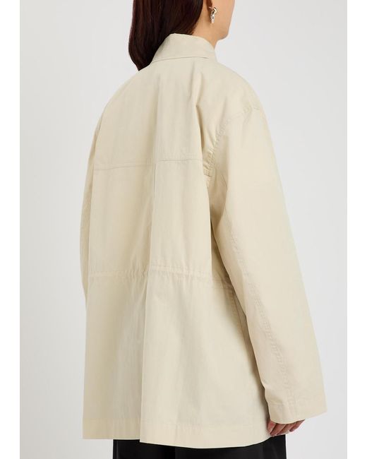 Totême Natural Drawstring Cotton-Blend Poplin Jacket