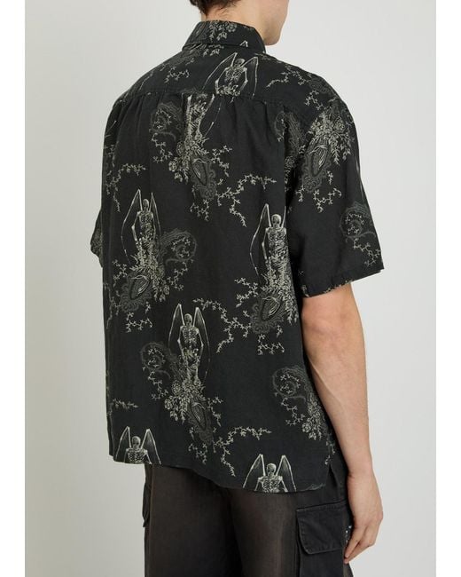 Our Legacy Black Every Printed Cotton-Blend Shirt for men