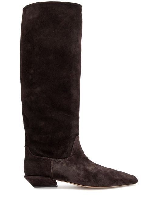 Paris Texas Black Bettina 25 Suede Knee-High Boots