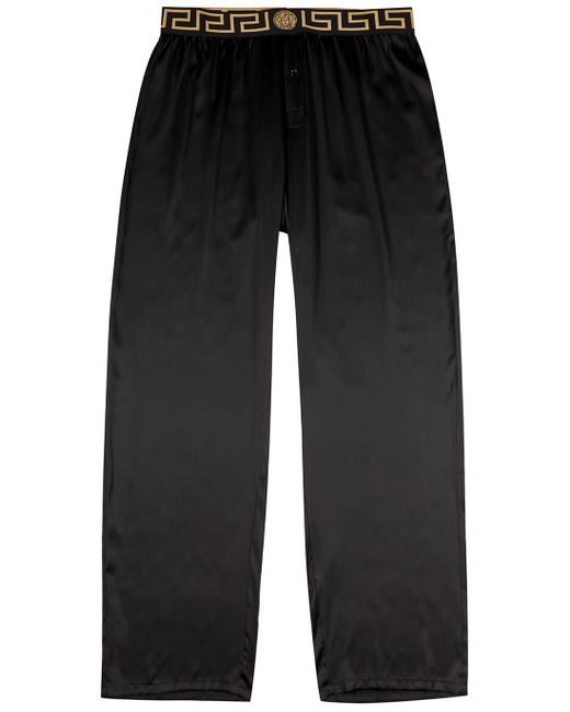 Versace Black Stretch-silk Pyjama Trousers for men