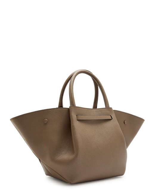 DeMellier London Brown The New York Midi Grained Leather Tote