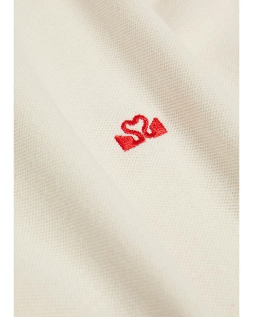 Spense White Logo-Embroidered Piqué Cotton Racquet T-Shirt