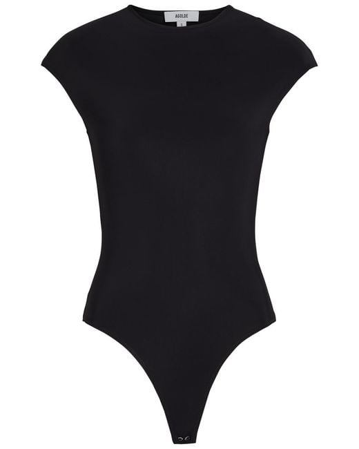 Agolde Black Agata Stretch-Polyamide Bodysuit