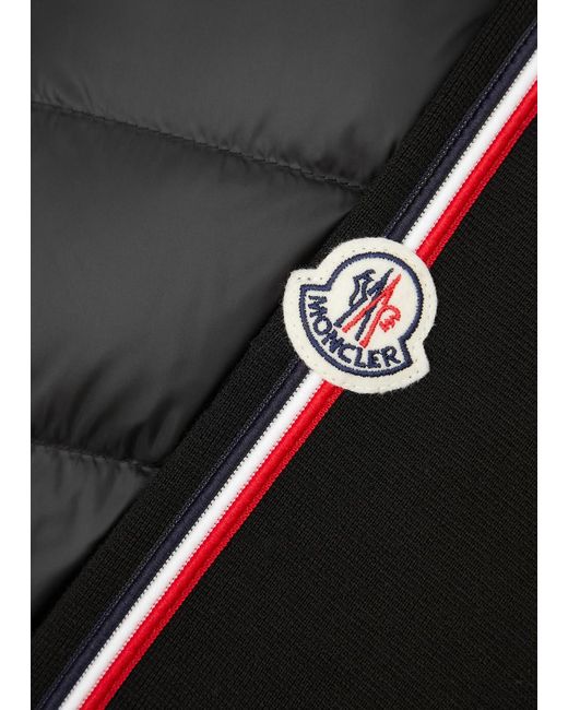 Moncler Black Quilted Shell And Wool Jacket for men
