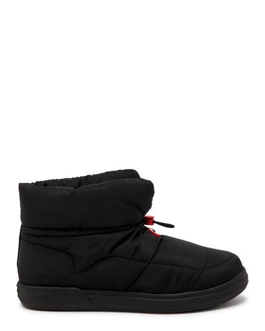 Hunter Black In/out Quilted Shell Ankle Boots