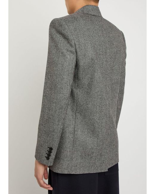 Saint Laurent Black Checked Wool Blazer for men