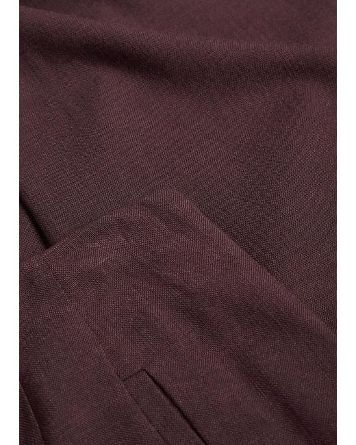 Veronica Beard Purple Jude Wide-Leg Woven Trousers