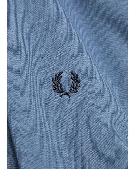 Fred Perry Blue Half-Zip Cotton Sweatshirt for men