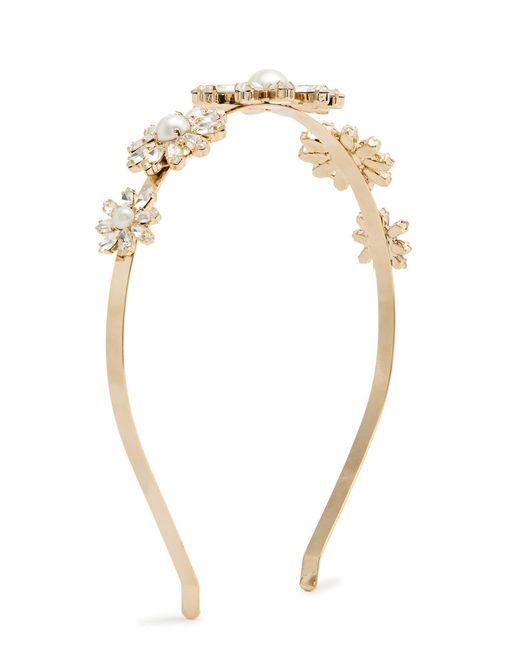 Rosantica White Profumo Crystal-Embellished Headband