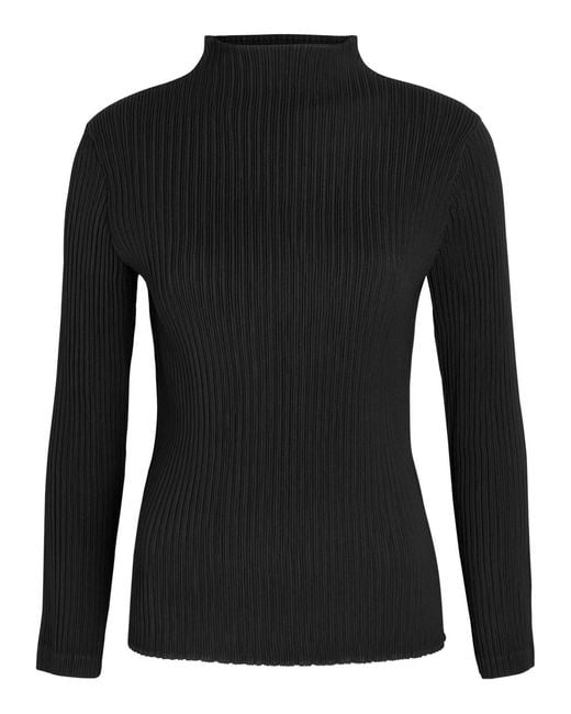 Issey Miyake Black Pleated Crepe Top