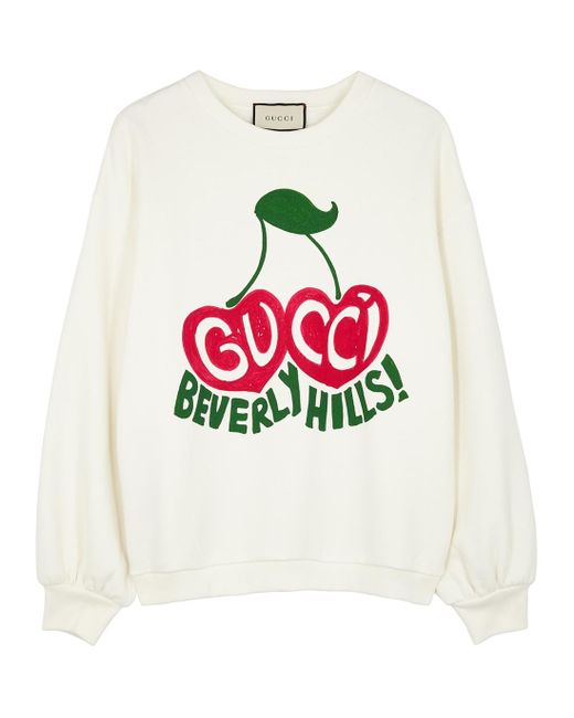 GUCCI グッチ Beverly Hills Cherry スウェットトレーナー 631965 XJCRT ホワイト XXS Gucci 