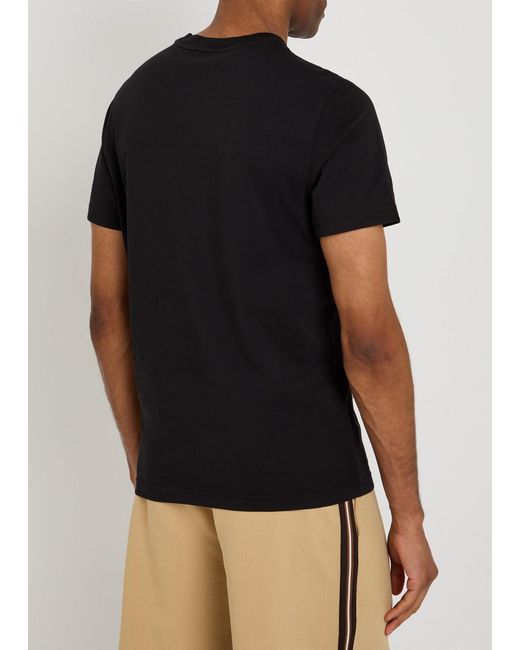 Moncler Black Logo-Print Cotton T-Shirt for men