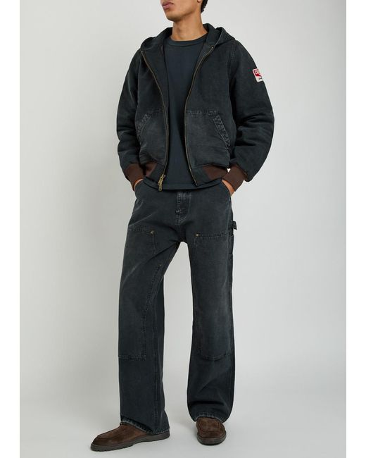 CHERRY LA Blue Panelled Wide-Leg Jeans for men