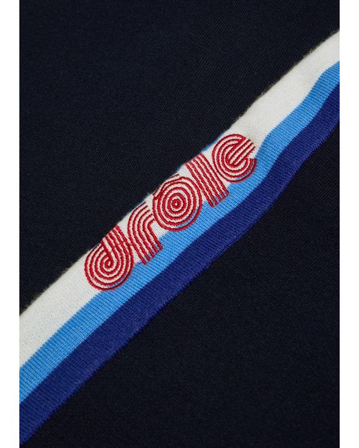 Drole de Monsieur Blue La Maille Zippée Drôle Merino Wool Track Jacket for men