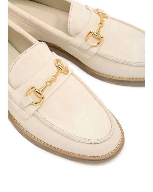 Duke & Dexter Natural Wilde Bit Suede Loafers for men