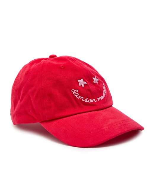 Damson Madder Red Smiley Cotton Cap