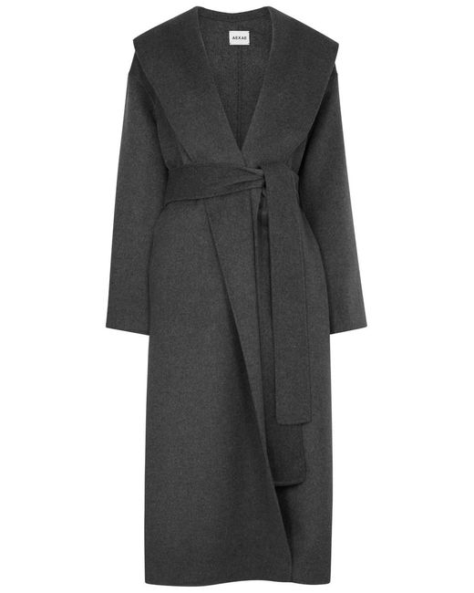 AEXAE Black Wool-blend Wrap Coat