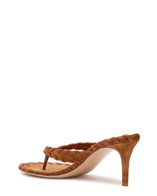 Gianvito Rossi Brown Zaira 70 Woven Nappa And Suede Sandals