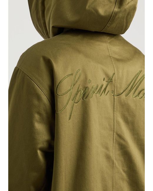 Wales Bonner Green Spirit Hooded Cotton Parka for men