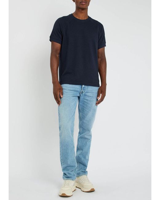 YMC Blue Marquee Waffle-Knit Cotton-Blend T-Shirt for men