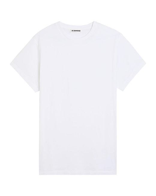 Jil Sander White Cotton T-Shirt for men