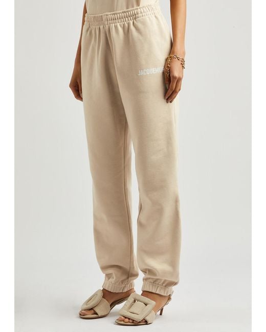 Jacquemus Natural Le jogging Logo Cotton Sweatpants