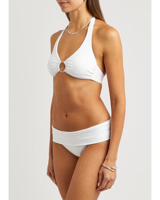 Melissa Odabash White Brussels Halterneck Bikini Top