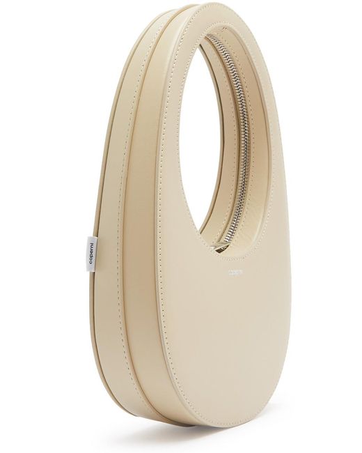 Coperni White Swipe Mini Leather Top Handle Bag