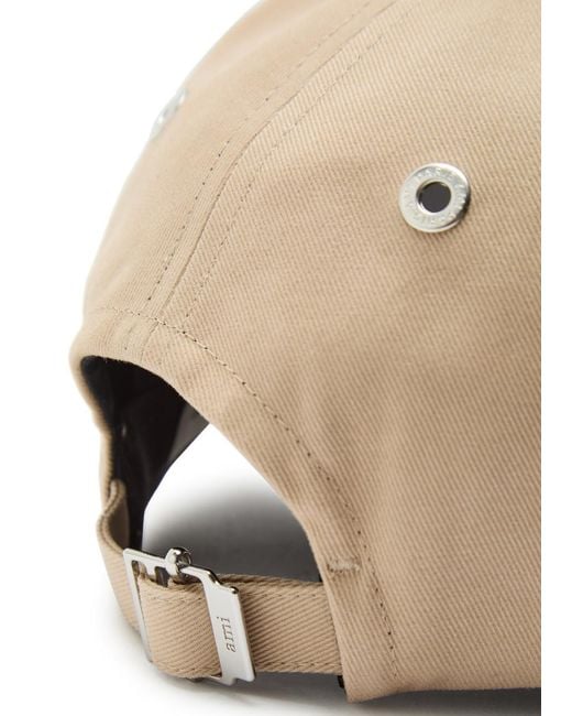 AMI Natural Logo-Embroidered Cotton Cap for men