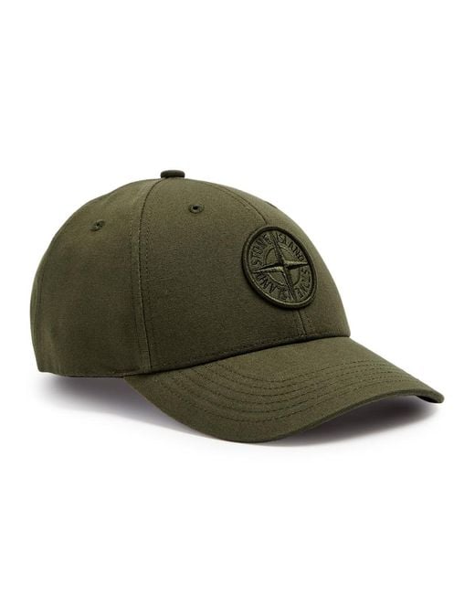 Stone Island Green Logo-embroidered Cotton Cap for men