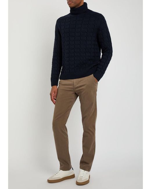 7 For All Mankind Natural Slimmy Chino Cotton-Blend Trousers for men