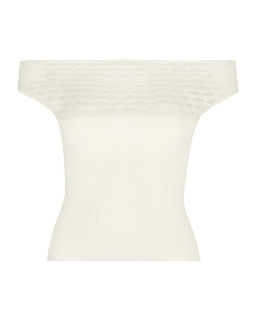 GIMAGUAS White Avenue Cropped Knitted Top