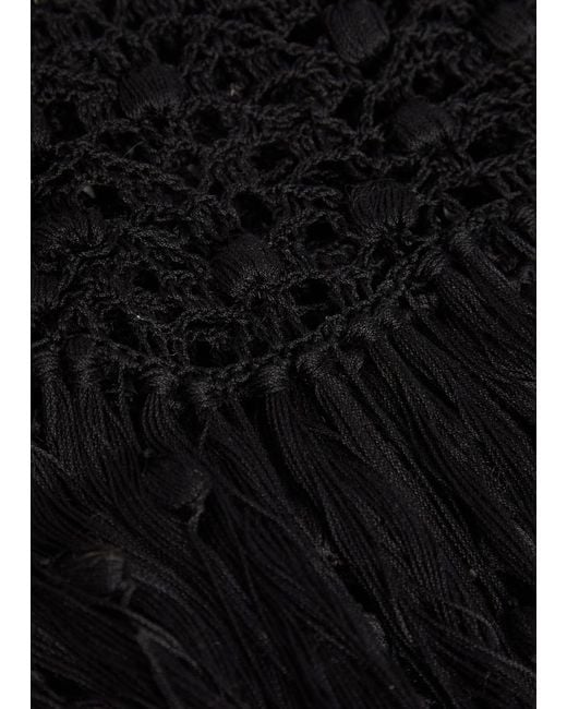 Maria McManus Black Macramé Cotton Top