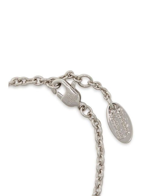 Vivienne Westwood Metallic Mayfair Bas Relief Two-Toned Rhodium-Plated Bracelet