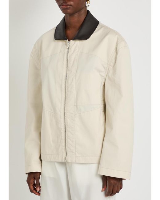 Lemaire Natural Leather Collar Cotton Jacket