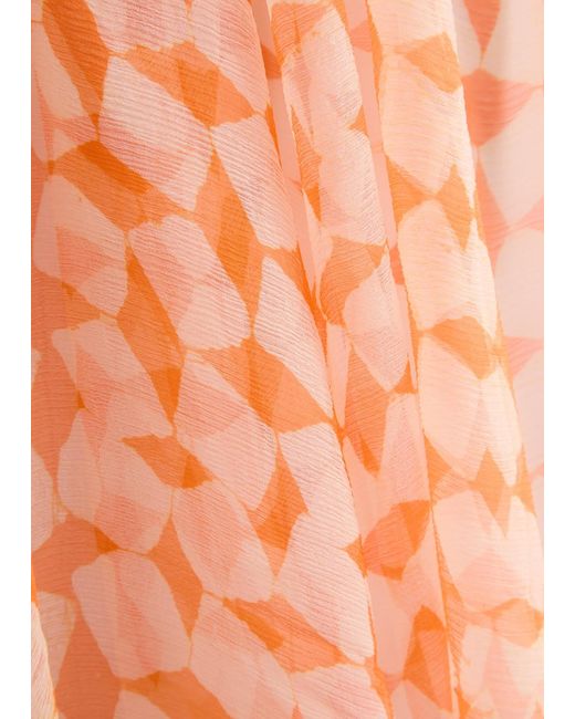 Cloe Cassandro Orange Printed Silk-Georgette Sarong