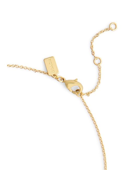 COACH Metallic Cherry Pavé Pendant Necklace