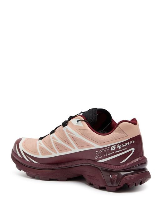 Salomon Brown Xt-6 Gtx Panelled Mesh Sneakers