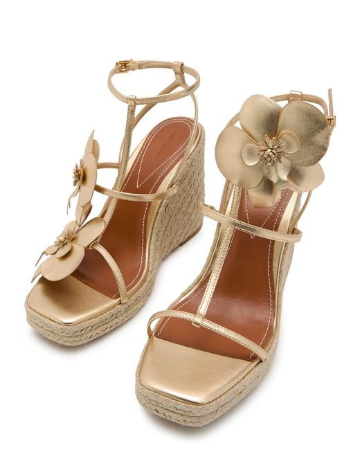 Zimmermann Natural Orchid 110 Metallic Leather Espadrille Sandals