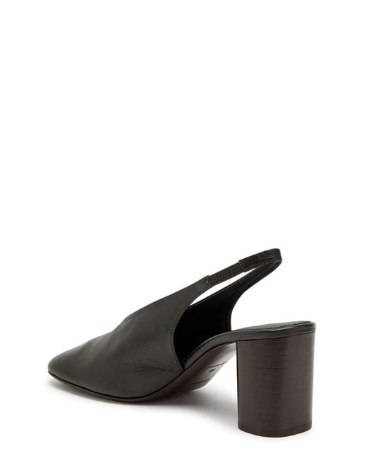 Lemaire Black Glove 80 Leather Slingback Pumps