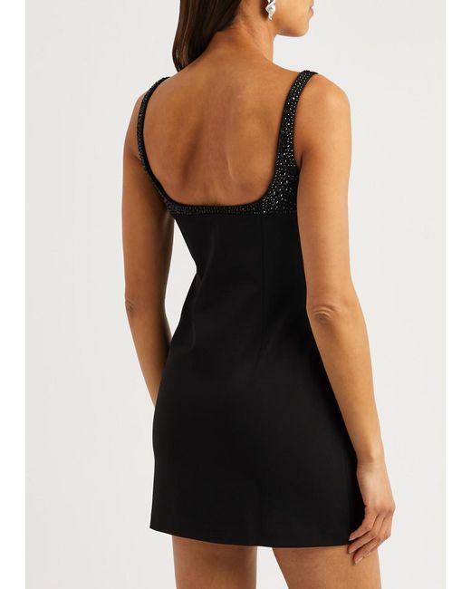 16Arlington Black Bria Crystal-embellished Jersey Mini Dress