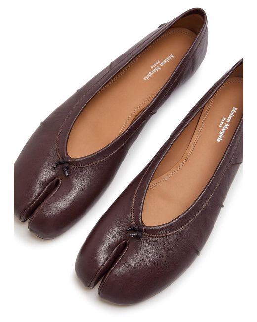 Maison Margiela Brown Tabi Leather Ballet Flats