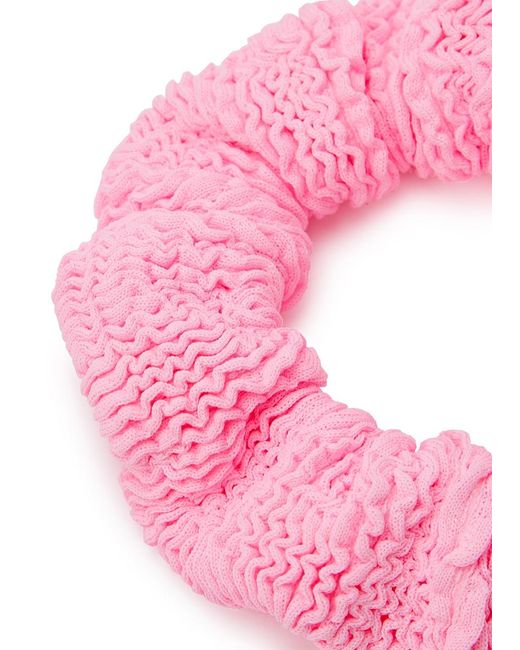 Hunza G Pink Seersucker Scrunchie