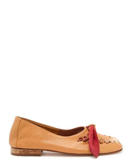 Hereu Brown Juliol Foulard Leather Loafers