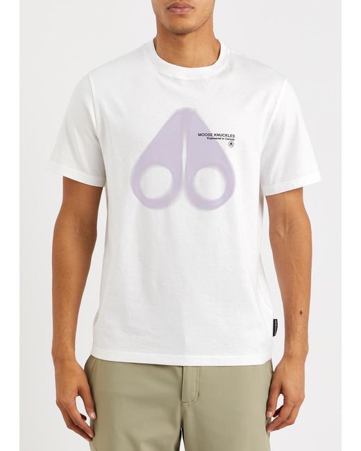 Moose Knuckles White Maurice Logo-print Cotton T-shirt for men